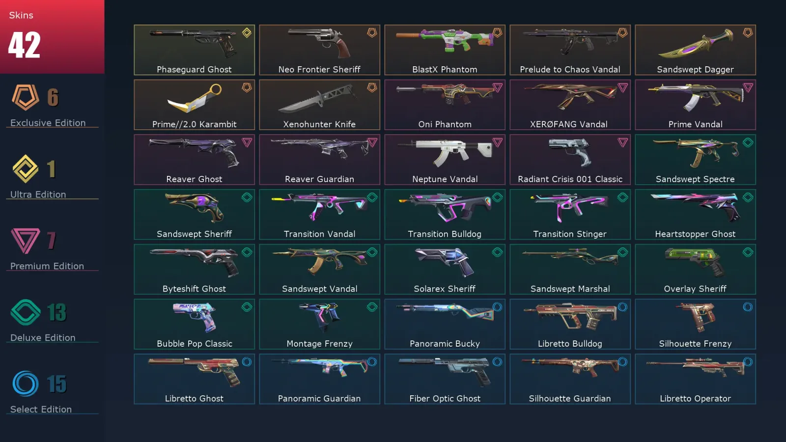 [Valorant] | EU | Level 201 | 29 Agents | 42 Skins — Valorant account