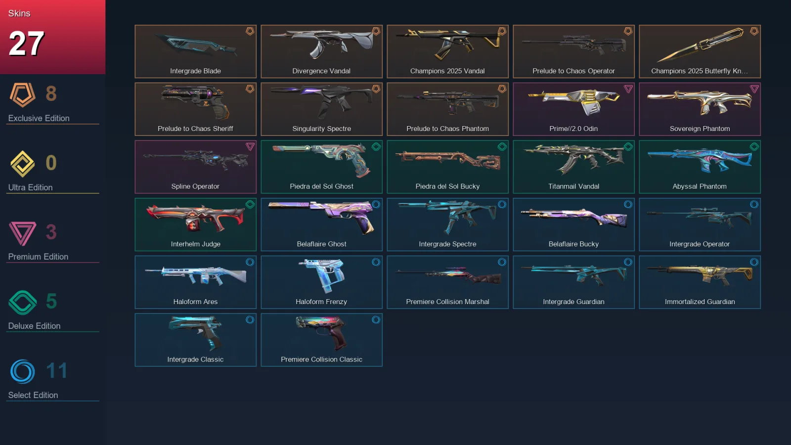 NA | Lv26 | Unranked | 27 Skin | 29 Agent | 15 Buddy