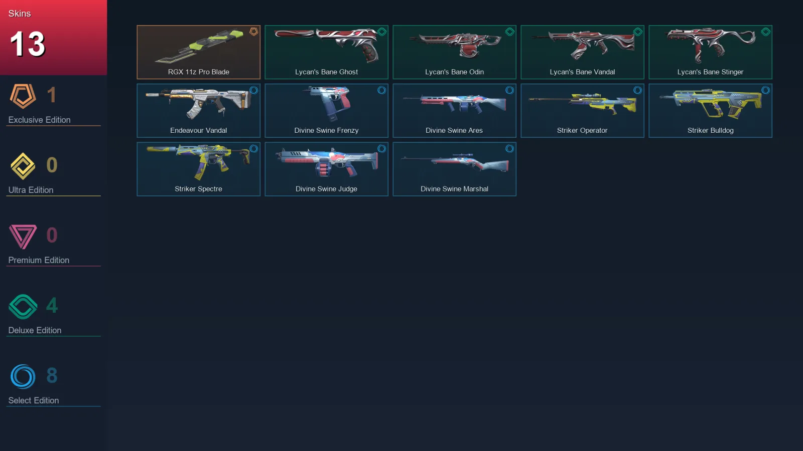 NA | Lv28 | Unranked | 13 Skin | 14 Agent | 14 Buddy