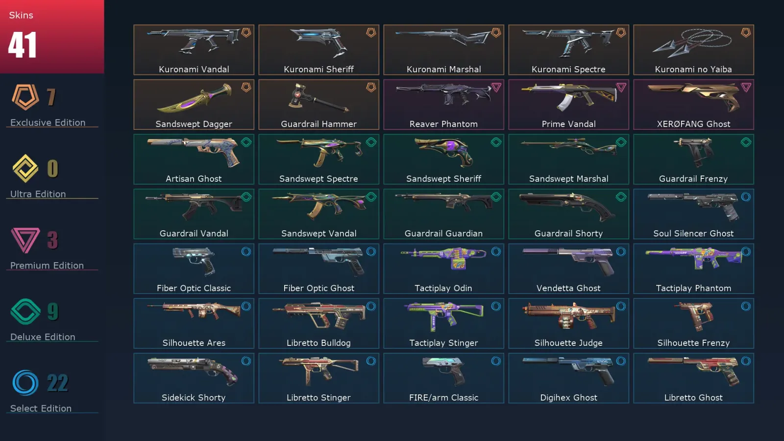 [Valorant] | EU | Level 191 | 29 Agents | 41 Skins — Valorant account