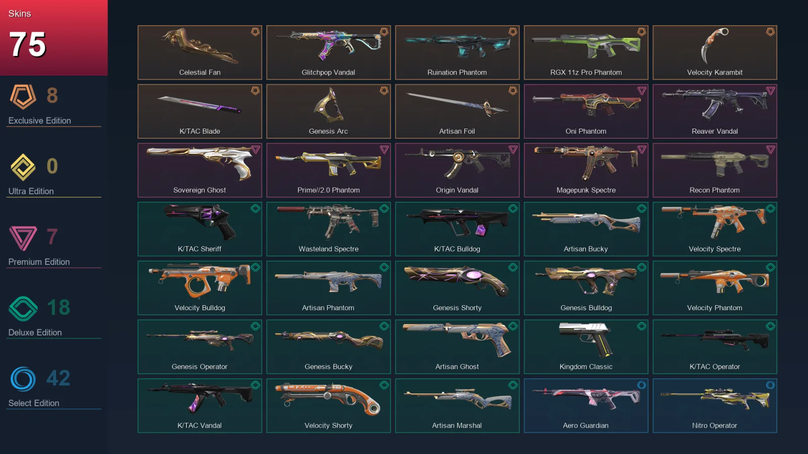 AP | Lv211 | Unranked | 75 Skin | 25 Agent | 109 Buddy
