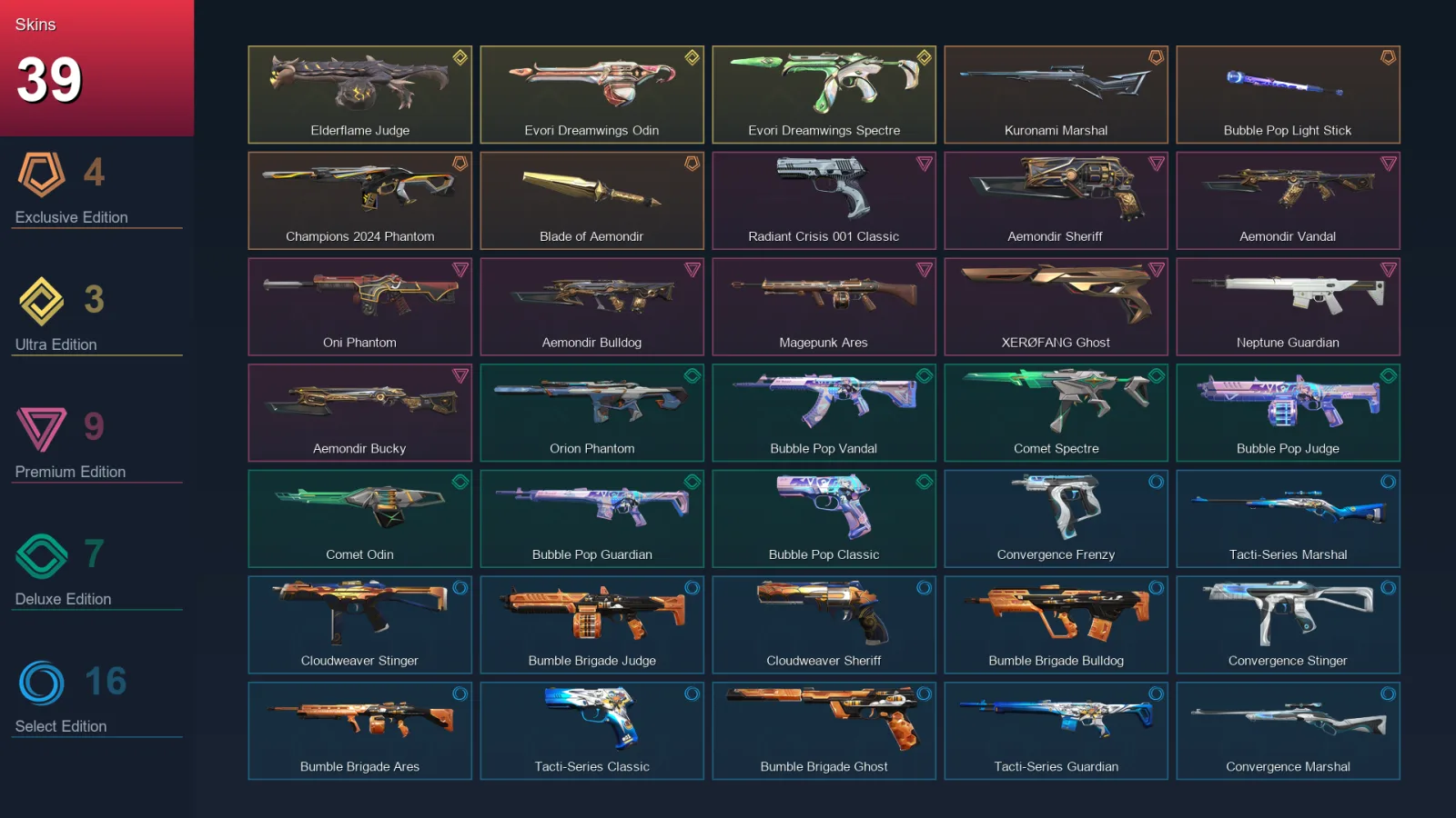 AP | Lv38 | Unranked | 39 Skin | 14 Agent | 22 Buddy — Valorant account