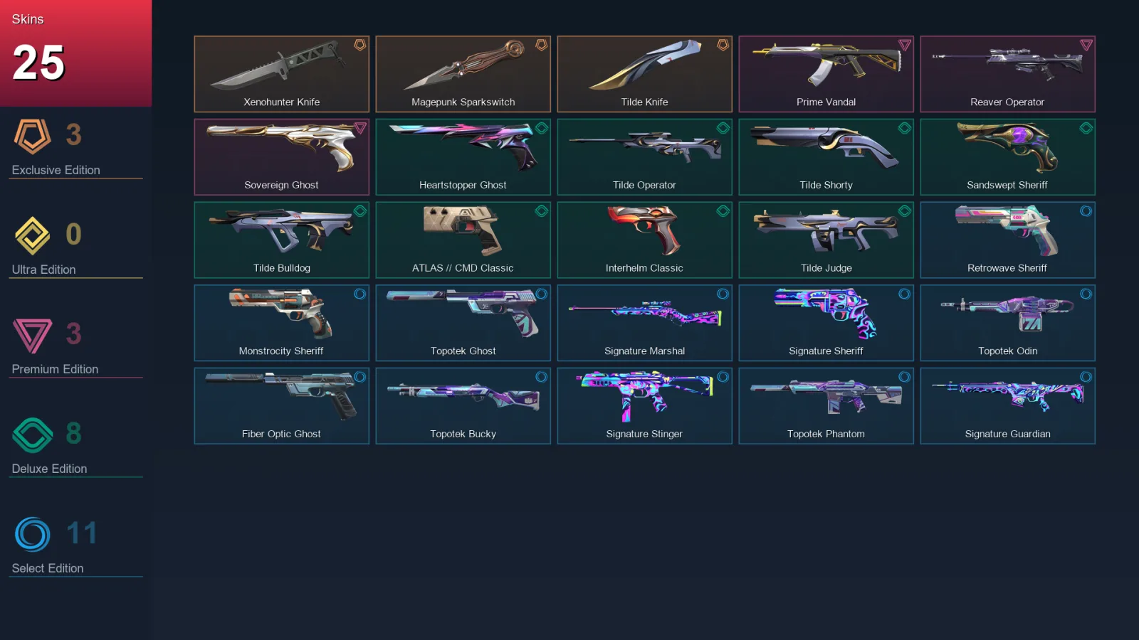 EU | Lv165 | Unranked | 25 Skin | 28 Agent | 66 Buddy — Valorant account