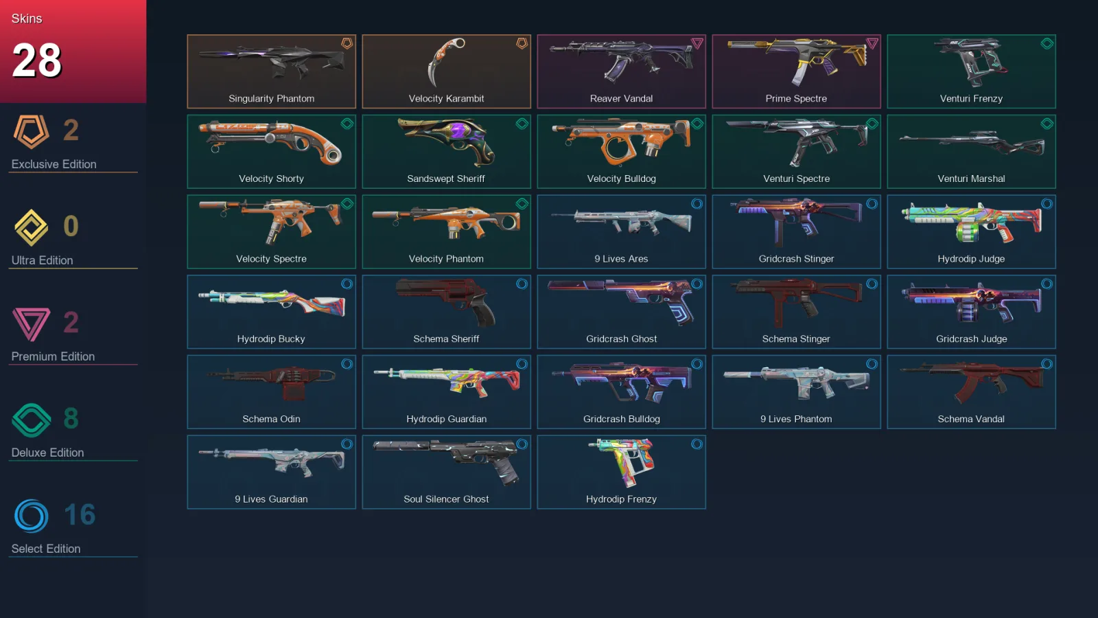 EU | Lv82 | Unranked | 28 Skin | 23 Agent | 52 Buddy