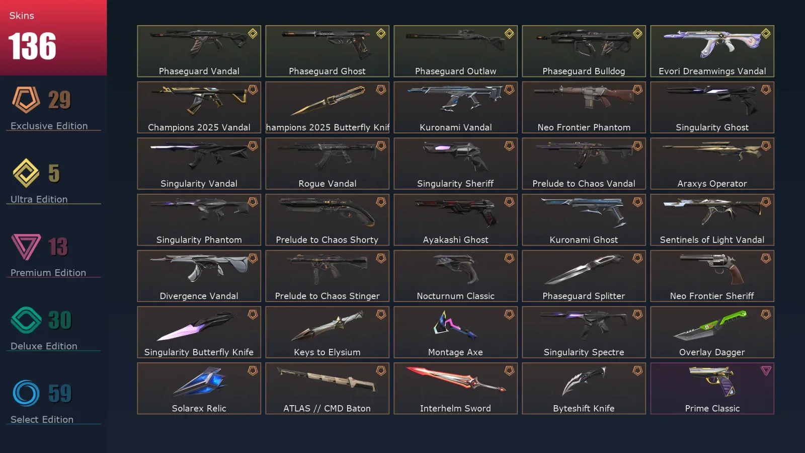 [Valorant] | EU | Level 153 | Diamond 3 | 29 Agents | 136 Skins — Valorant account