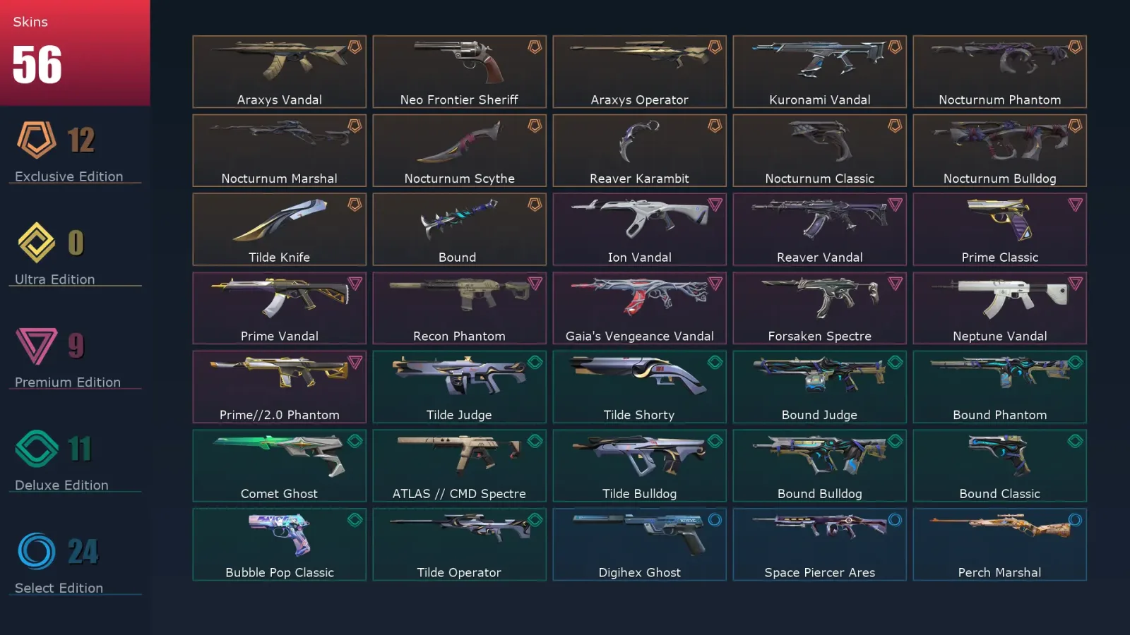 [Valorant] | EU | Level 169 | 27 Agents | 56 Skins — Valorant account