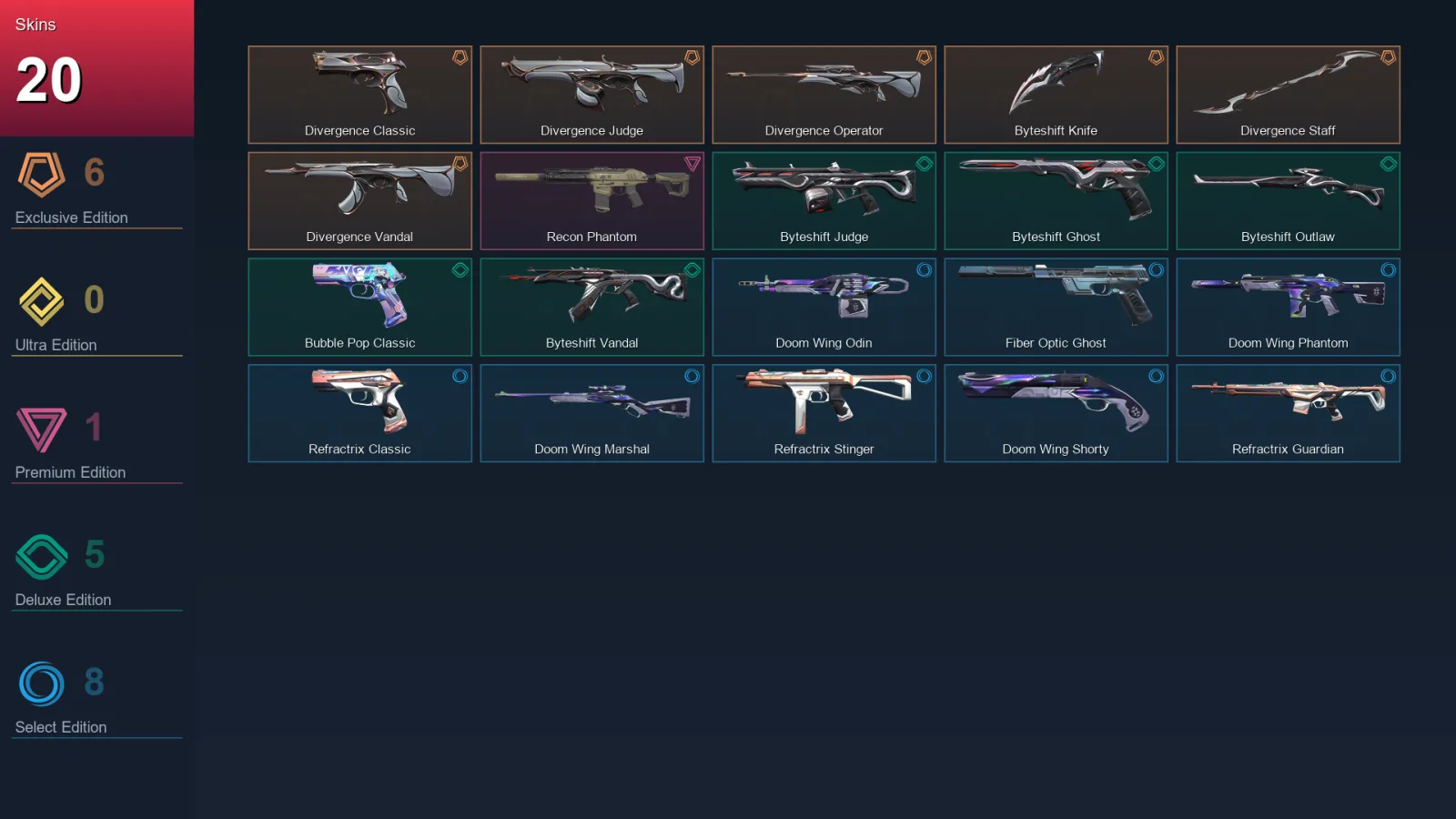 AP | Lv90 | Unranked | 20 Skin | 28 Agent | 52 Buddy — Unranked / Smurf Valorant