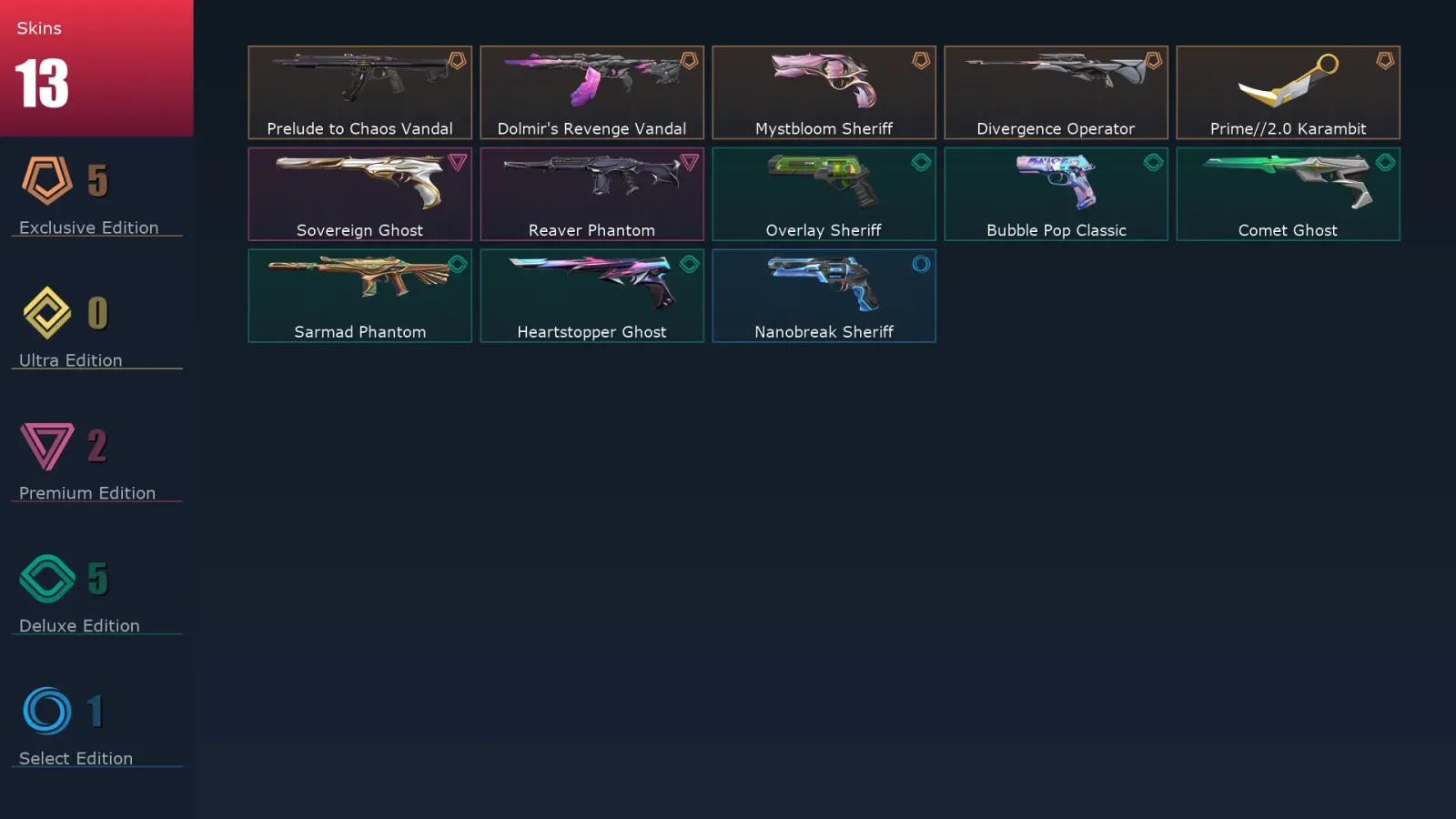 [Valorant] | EU | Level 152 | 29 Agents | 13 Skins — Valorant account