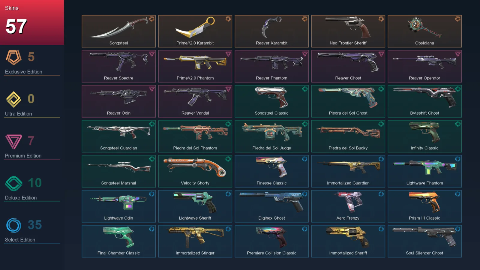 EU | Lv285 | Unranked | 57 Skin | 28 Agent | 116 Buddy