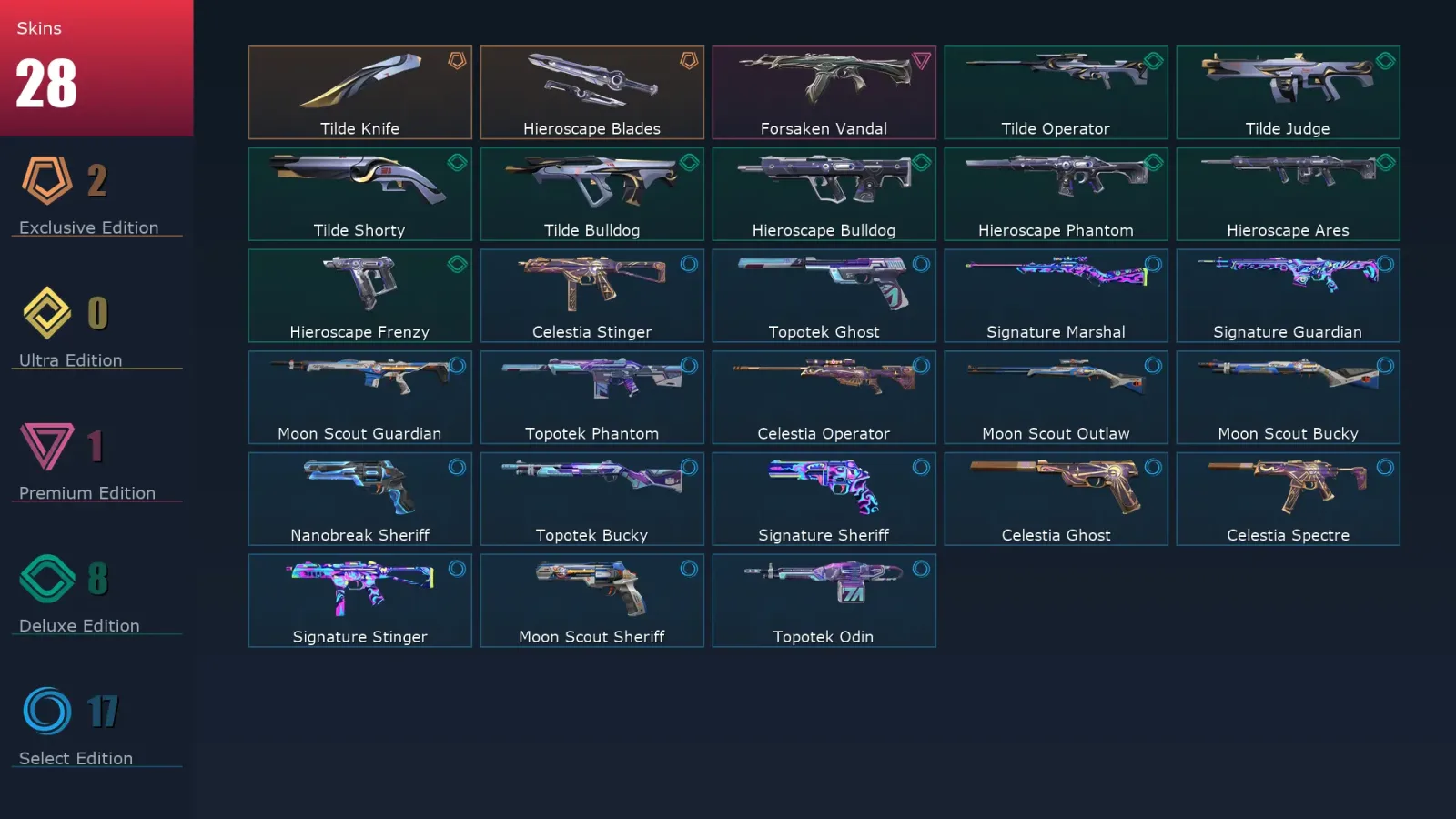 [Valorant] | EU | Level 72 | 25 Agents | 28 Skins — Valorant account
