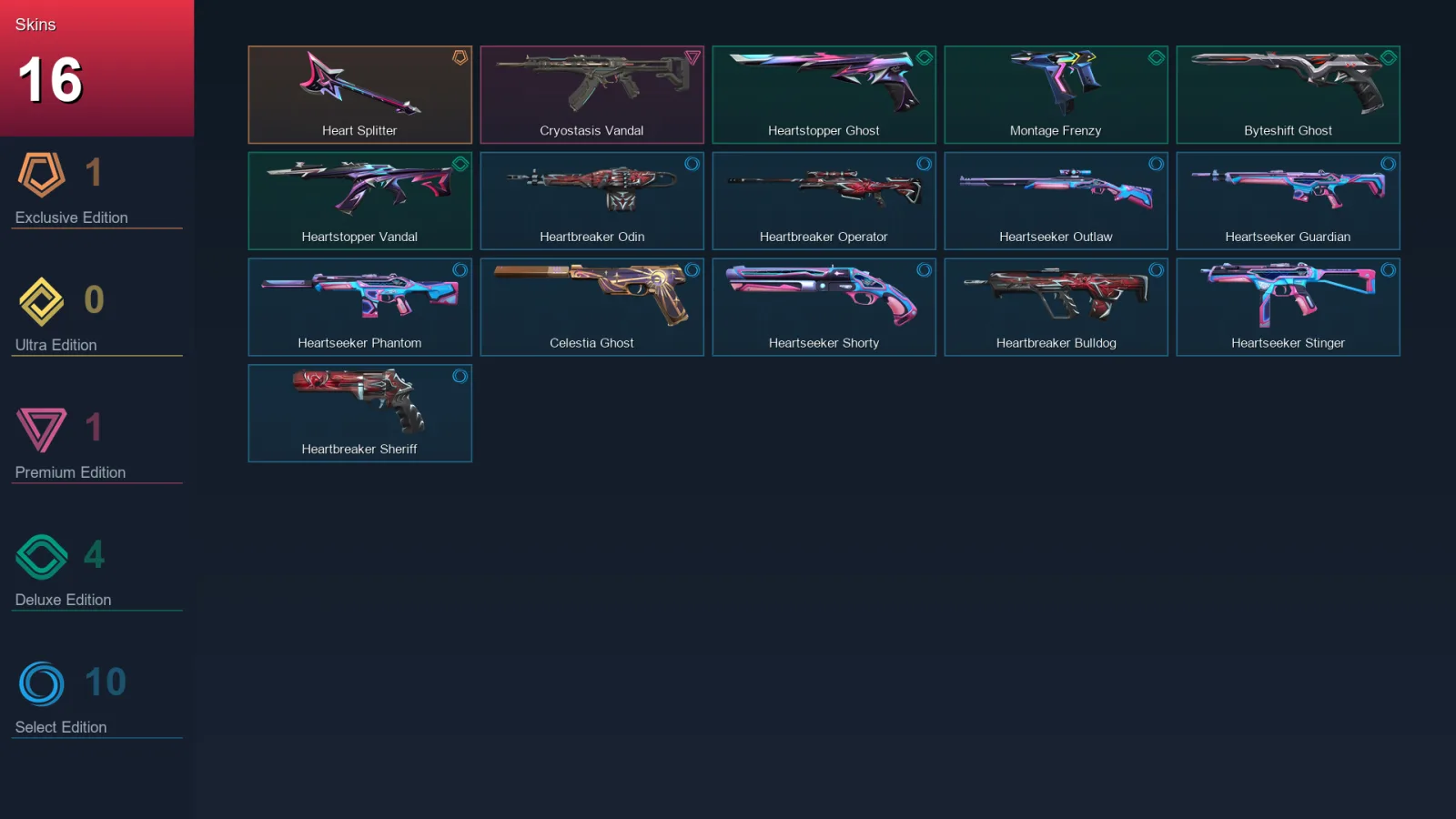 AP | Lv68 | Unranked | 16 Skin | 22 Agent | 30 Buddy