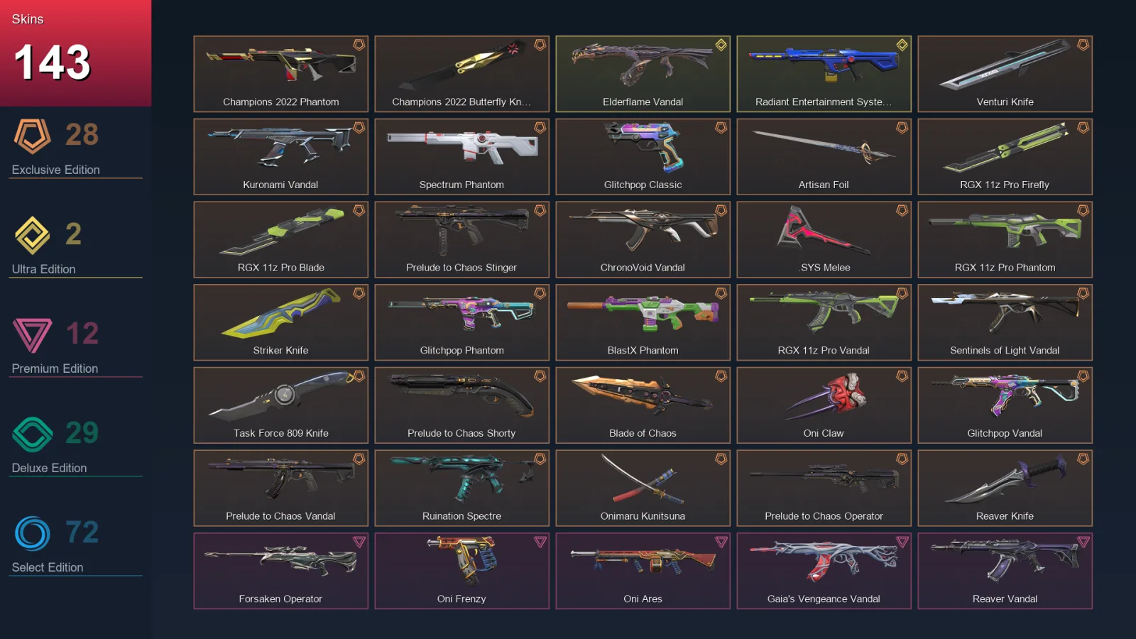 AP | Lv317 | Unranked | 143 Skin | 29 Agent | 162 Buddy