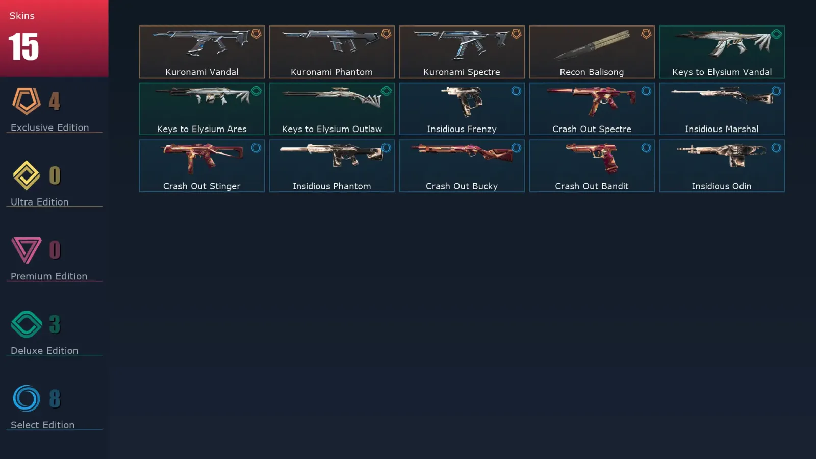 [Valorant] | EU | Level 22 | 9 Agents | 15 Skins — Valorant account