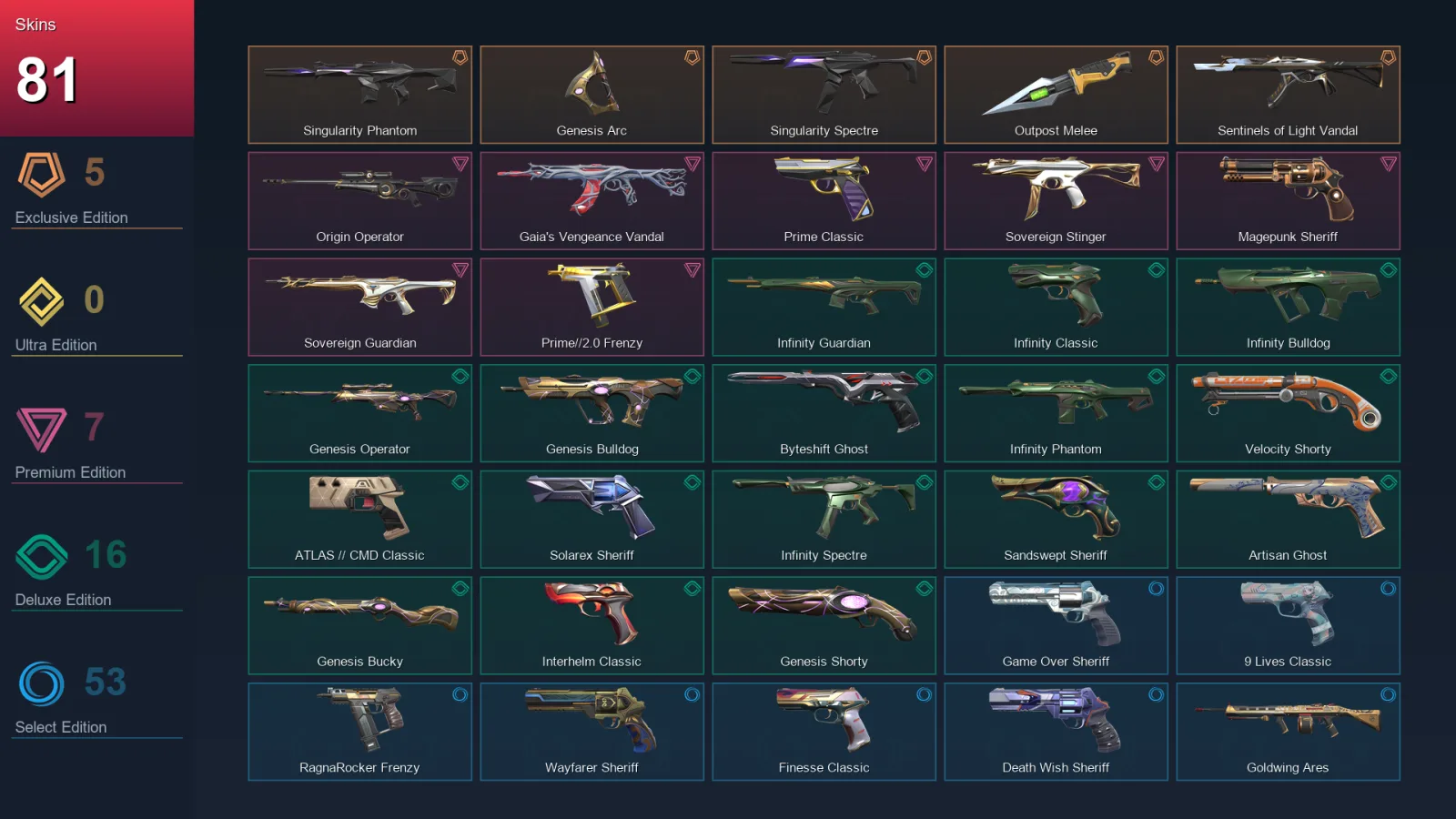 LA | Lv521 | Unranked | 81 Skin | 28 Agent | 178 Buddy