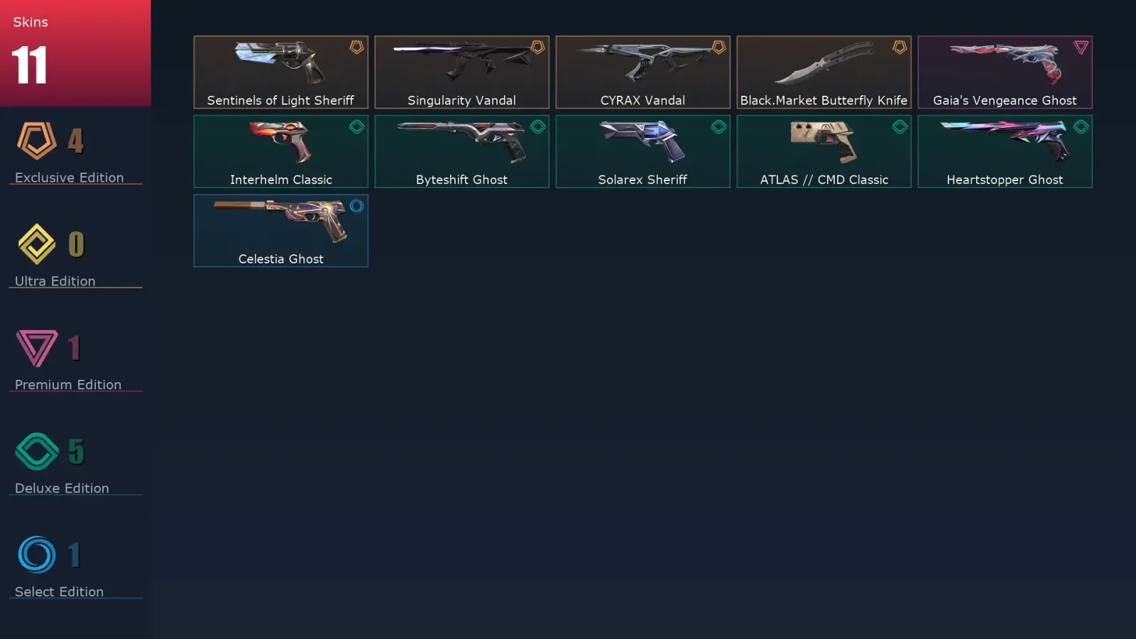 [Valorant] | EU | Level 181 | Silver 1 | 28 Agents | 11 Skins — Silver Valorant