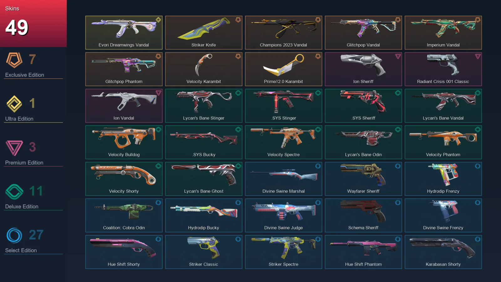 NA | Lv120 | Unranked | 49 Skin | 25 Agent | 64 Buddy — Valorant account