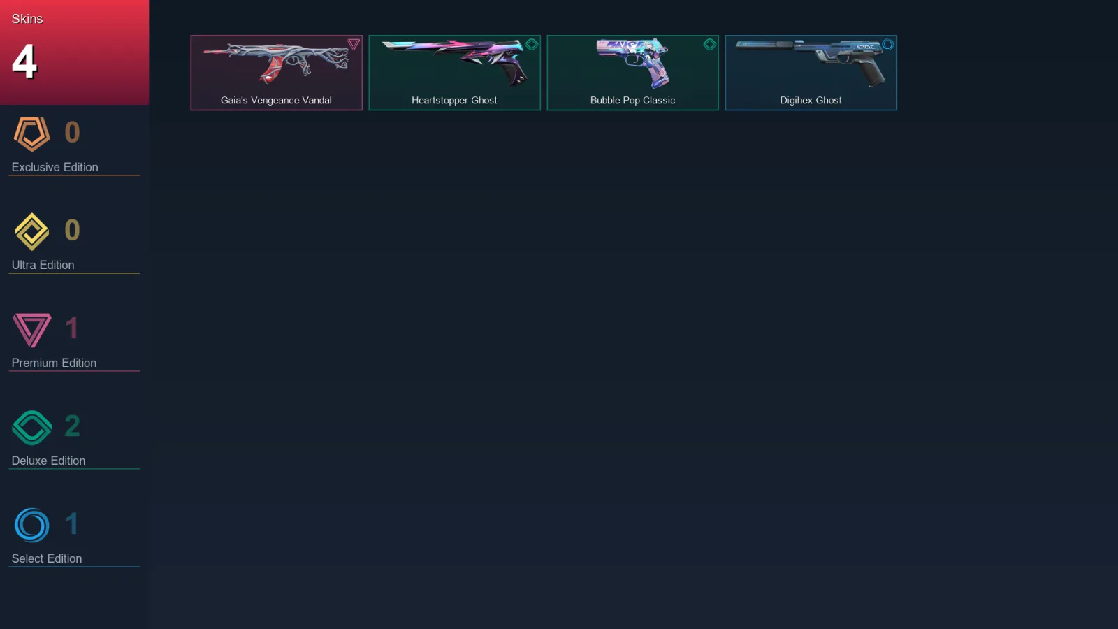 AP | Lv81 | Unranked | 4 Skin | 24 Agent | 32 Buddy