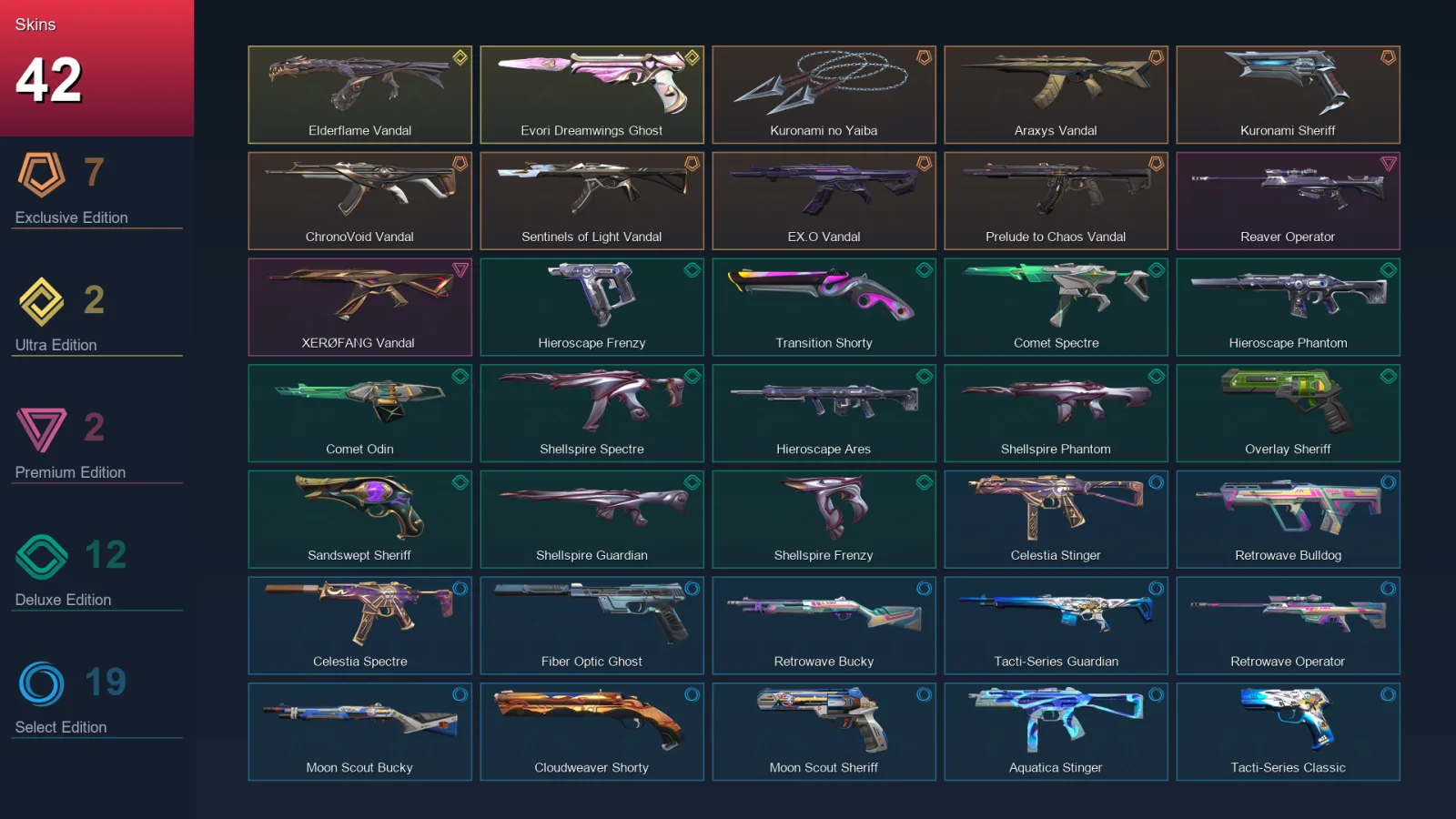 EU | Lv127 | Unranked | 42 Skin | 18 Agent | 76 Buddy — Valorant account