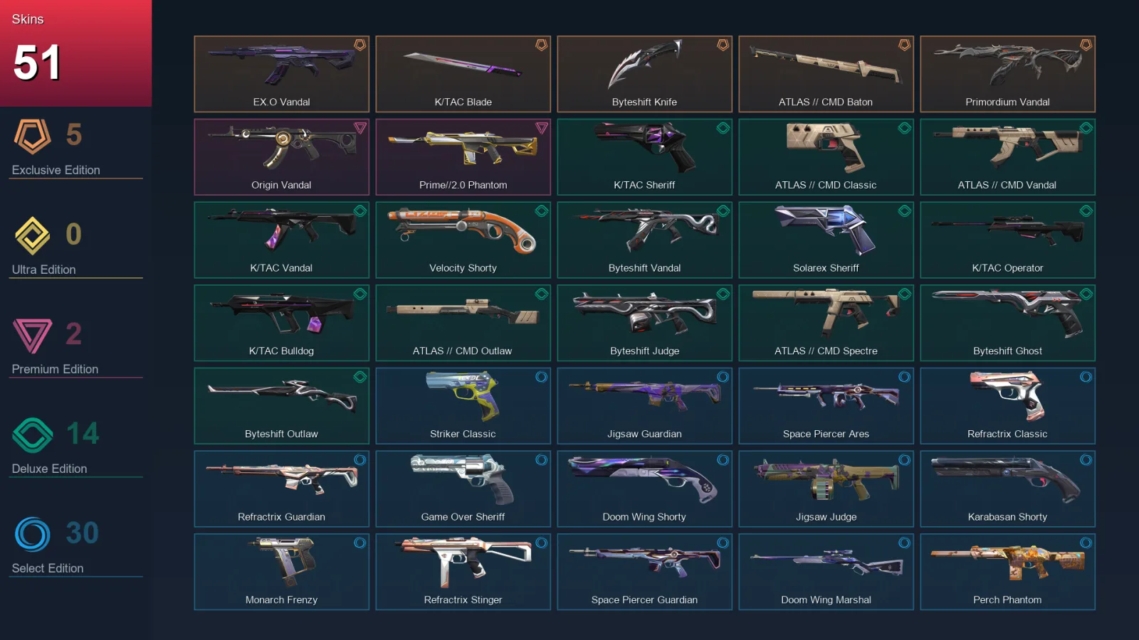 AP | Lv198 | Unranked | 51 Skin | 29 Agent | 109 Buddy — Valorant account