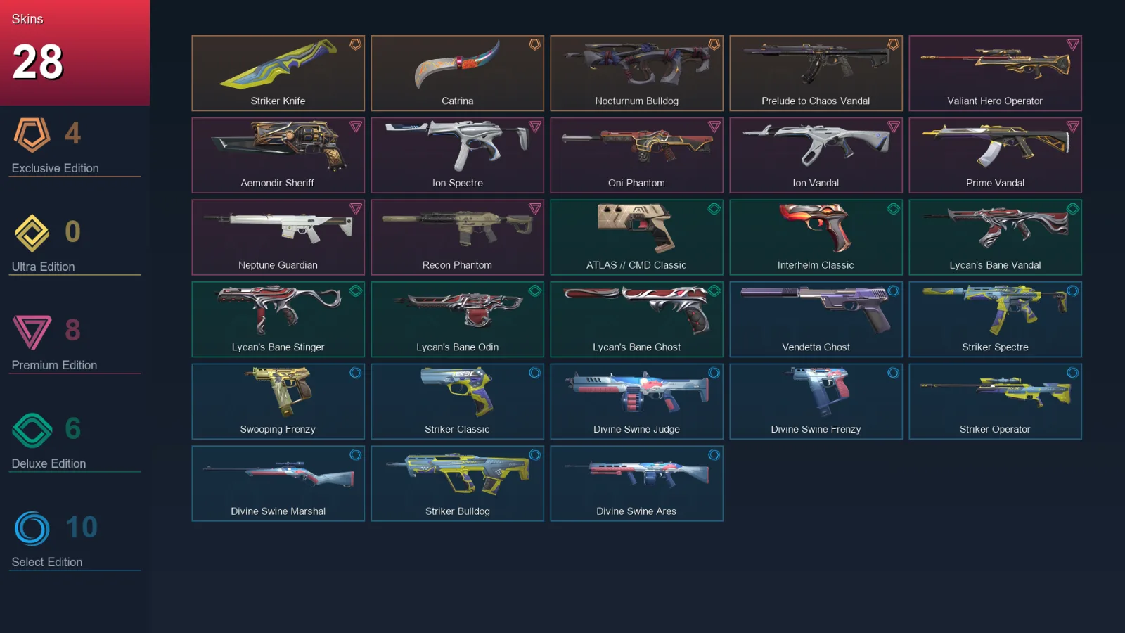 AP | Lv140 | Unranked | 28 Skin | 27 Agent | 75 Buddy