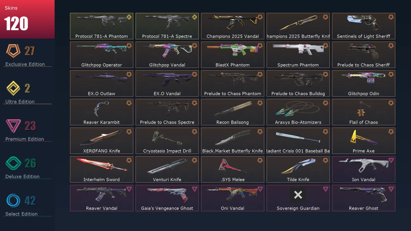 [Valorant] | EU | Level 425 | 28 Agents | 120 Skins