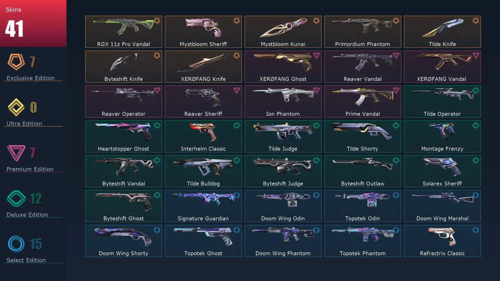 [Valorant] | EU | Level 123 | Diamond 2 | 29 Agents | 41 Skins — Valorant account