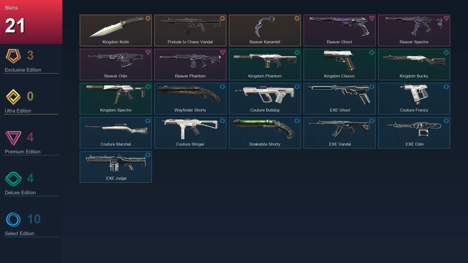 NA | Lv38 | Unranked | 21 Skin | 16 Agent | 39 Buddy — Valorant account