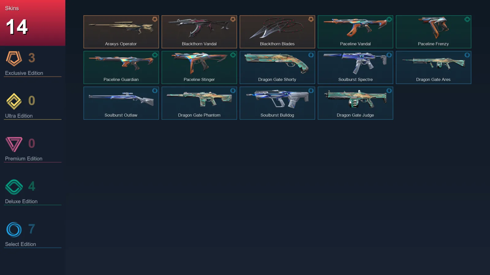 EU | Lv25 | Unranked | 14 Skin | 10 Agent | 11 Buddy