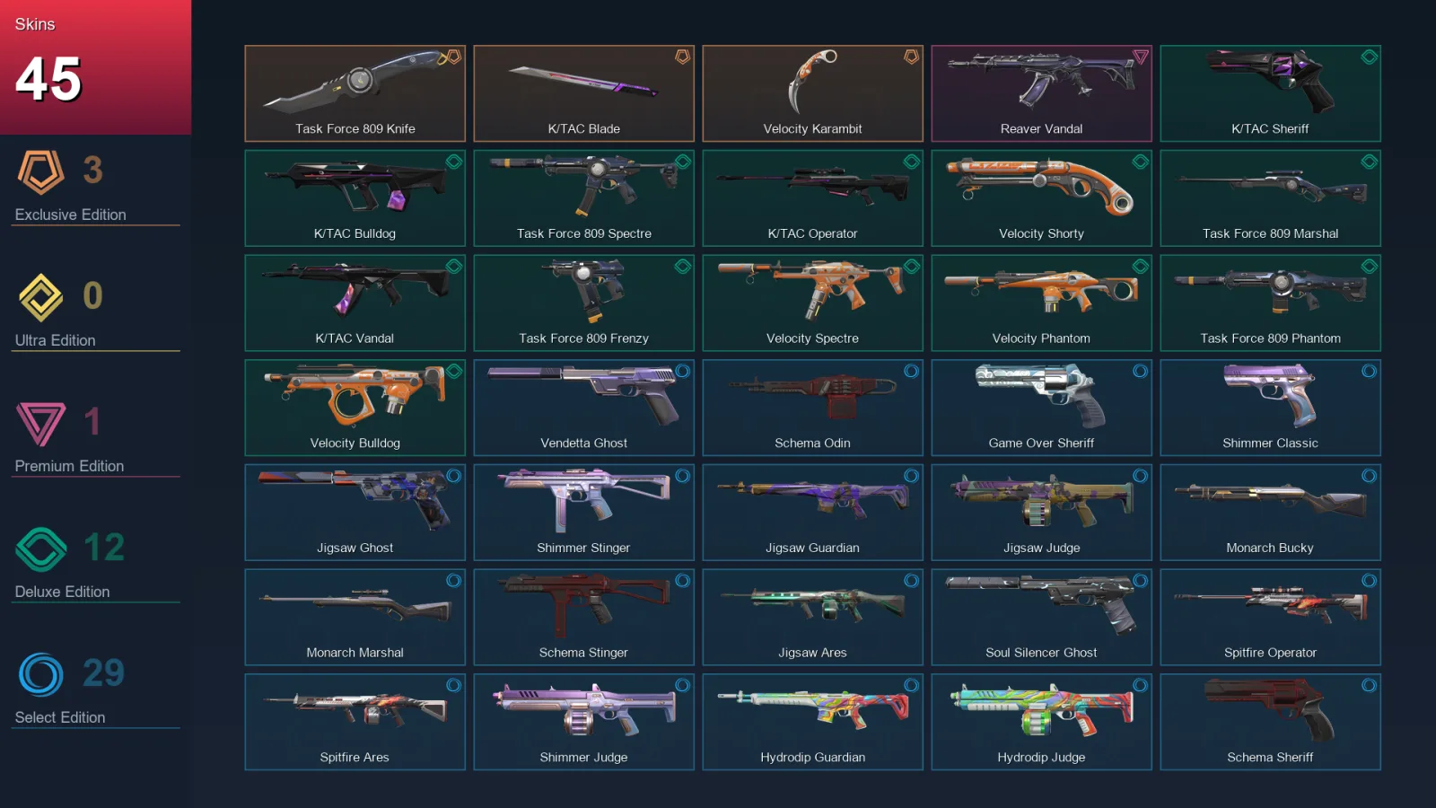 AP | Lv116 | Unranked | 45 Skin | 19 Agent | 53 Buddy — Valorant account