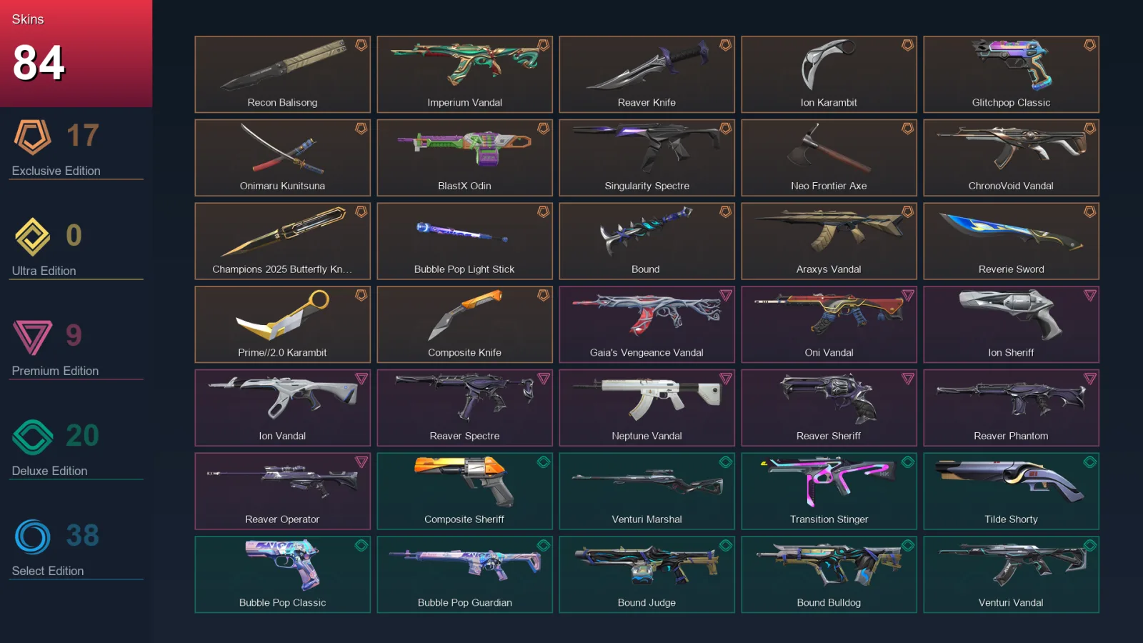 BR | Lv137 | Unranked | 84 Skin | 26 Agent | 79 Buddy