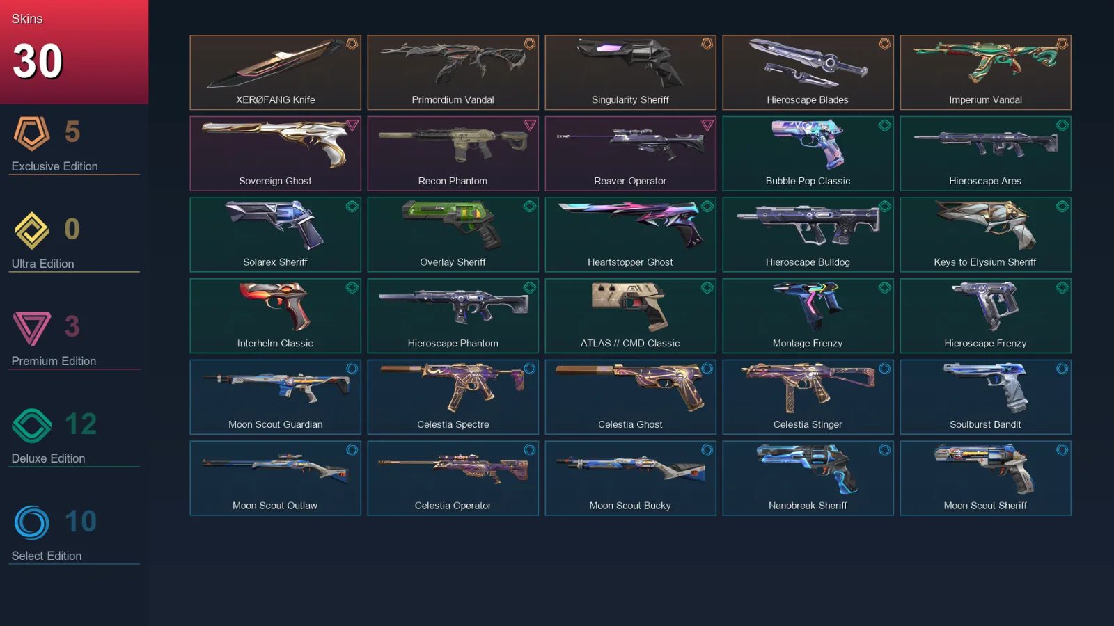 EU | Lv208 | Diamond I | 30 Skin | 29 Agent | 66 Buddy