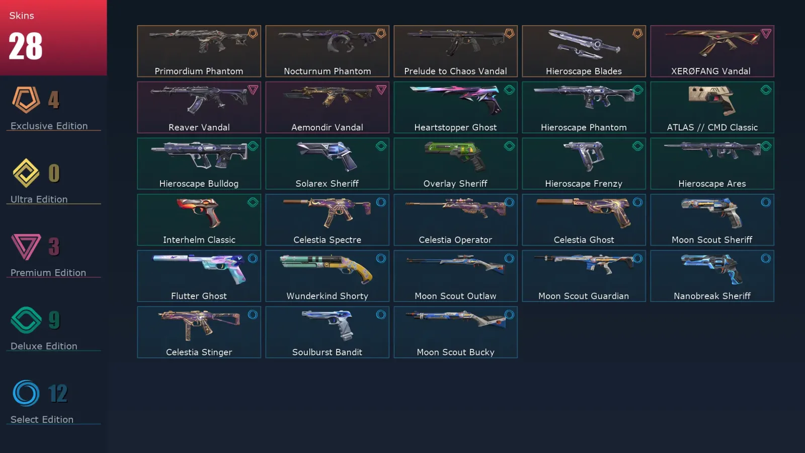 [Valorant] | EU | Level 148 | Gold 3 | 29 Agents | 28 Skins — Valorant account
