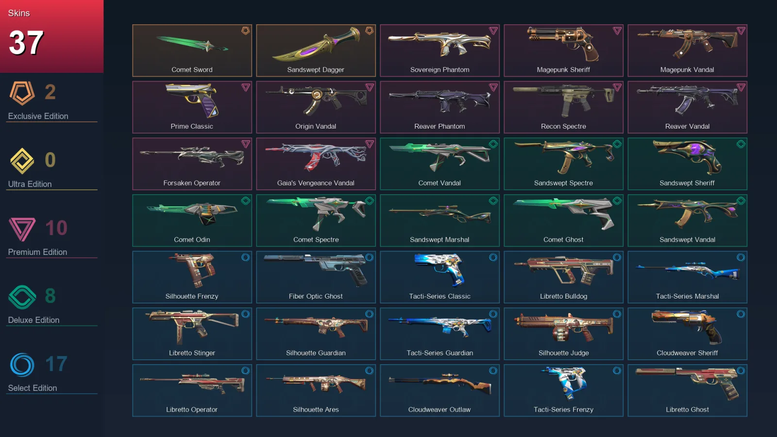 AP | Lv103 | Unranked | 37 Skin | 28 Agent | 69 Buddy
