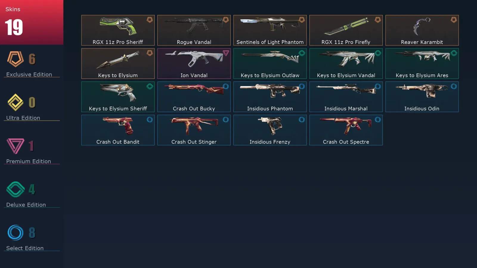 [Valorant] | EU | Level 42 | Diamond 1 | 12 Agents | 19 Skins — Valorant account