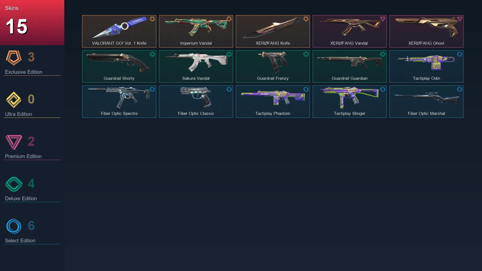 EU | Lv35 | Unranked | 15 Skin | 9 Agent | 21 Buddy