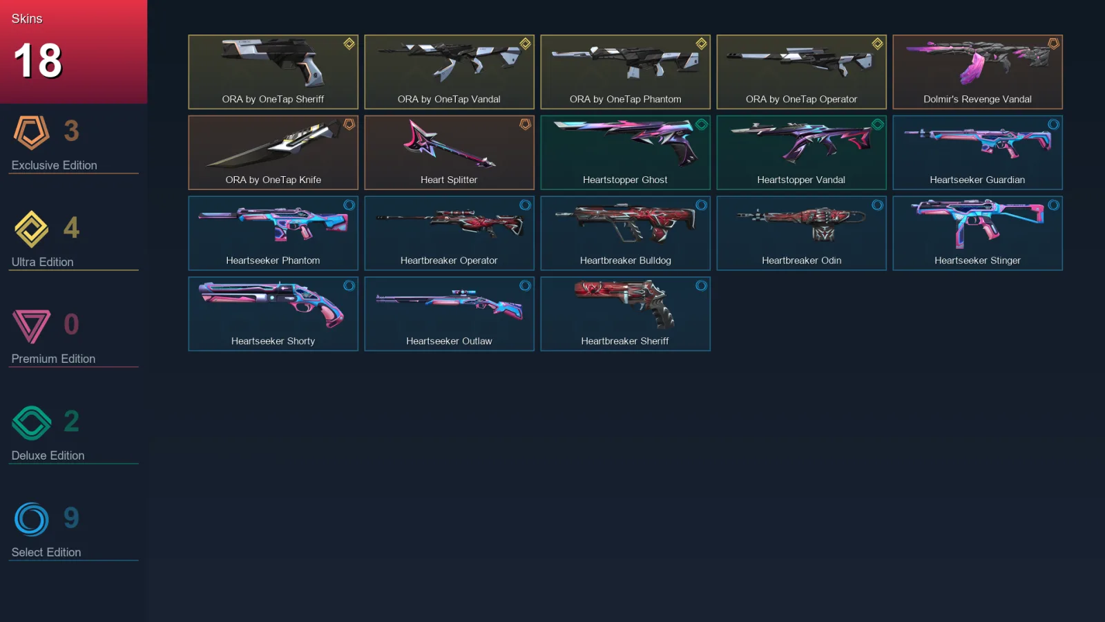 EU | Lv62 | Unranked | 18 Skin | 24 Agent | 35 Buddy
