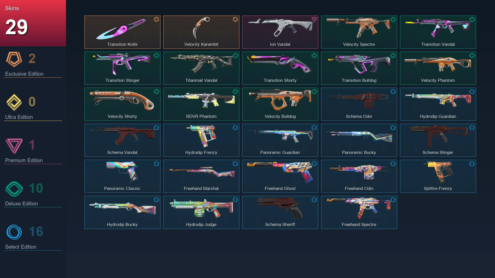 AP | Lv112 | Unranked | 29 Skin | 27 Agent | 57 Buddy