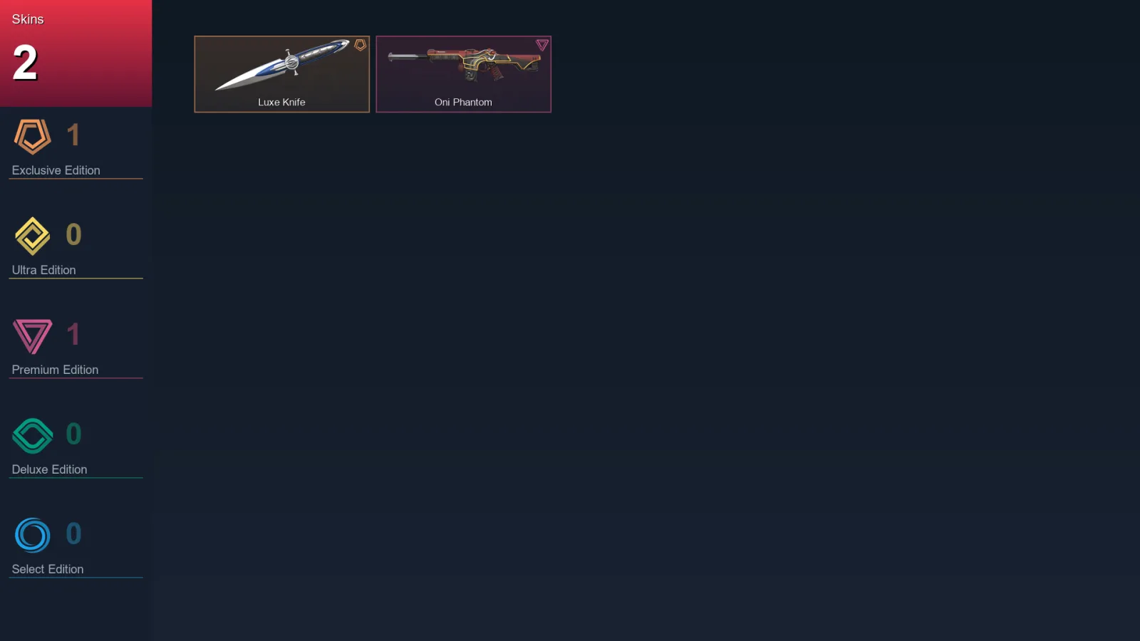 EU | Luxe Knife | Oni Phantom | 2 Skin | 6 Agent | 1 Buddy | Lv8