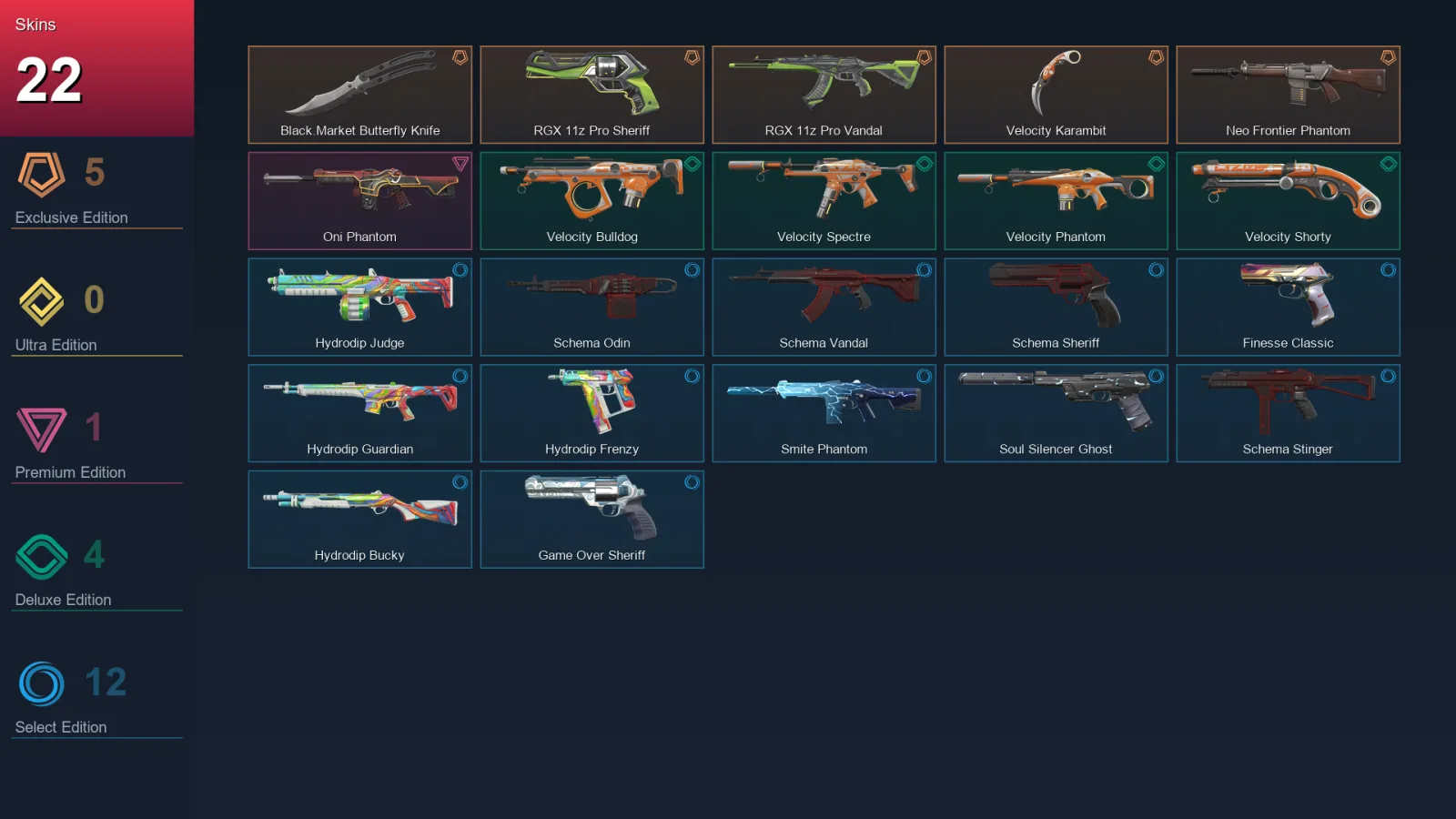 EU | Lv113 | Unranked | 22 Skin | 28 Agent | 57 Buddy