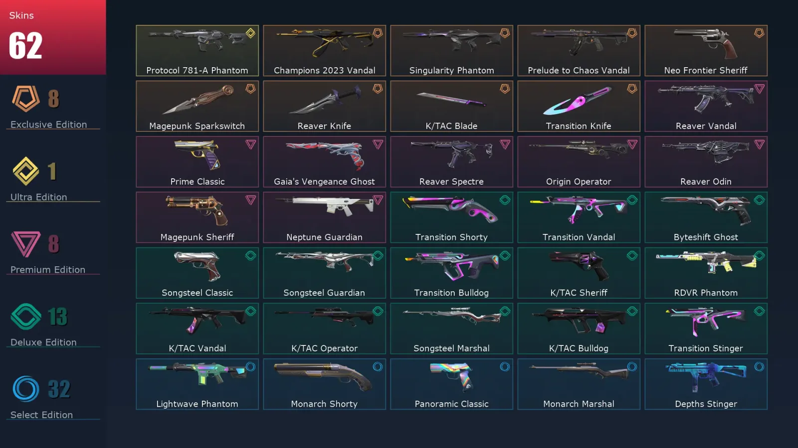 [Valorant] | EU | Level 246 | Silver 3 | 27 Agents | 62 Skins — Valorant account