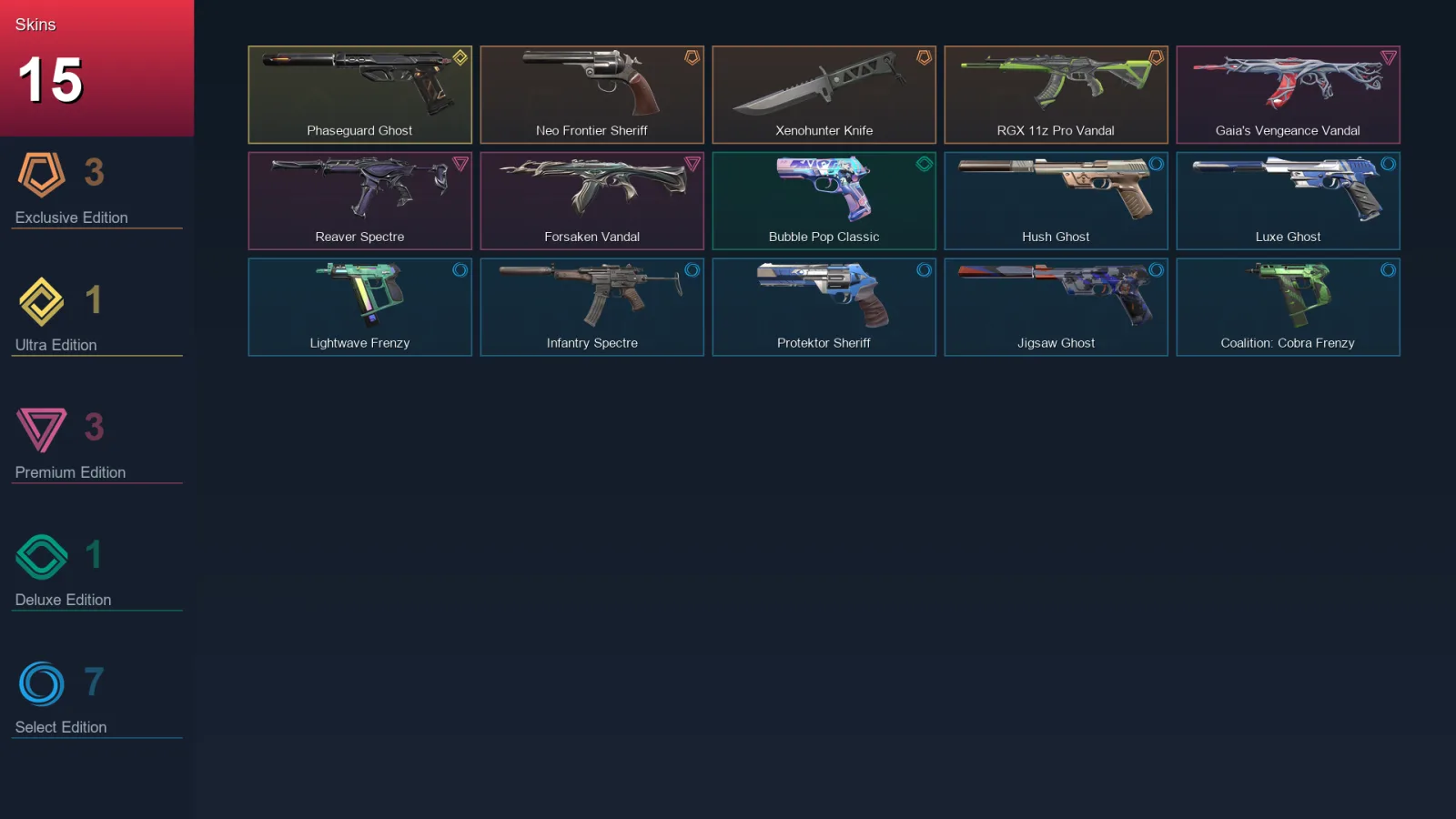 NA | Lv126 | Unranked | 15 Skin | 26 Agent | 60 Buddy