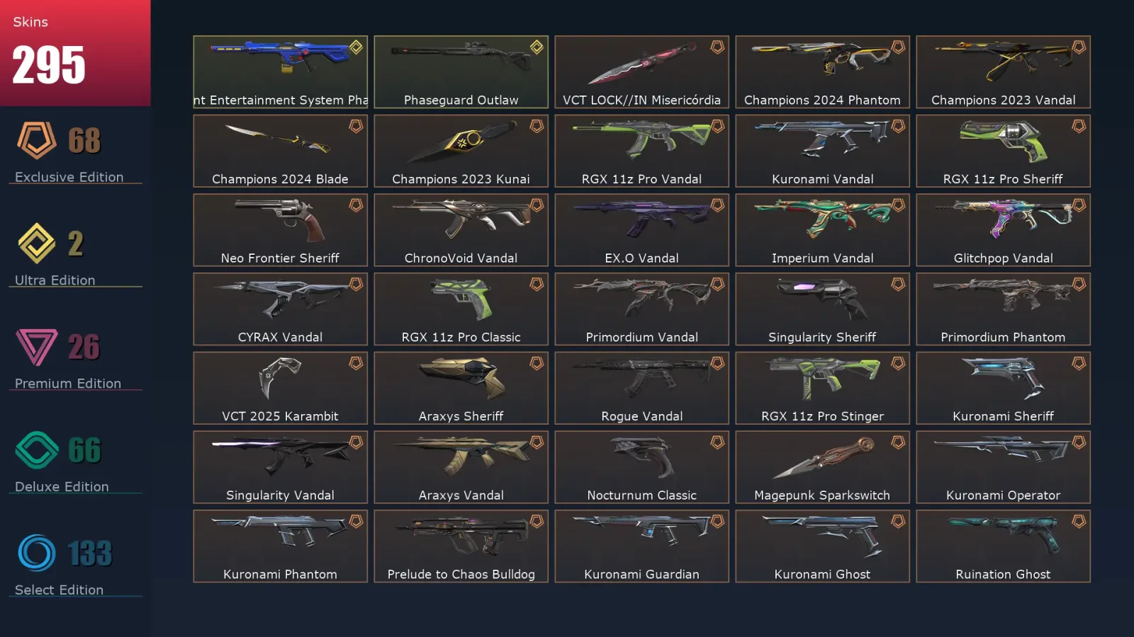 [Valorant] | EU | Level 371 | Ascendant 1 | 29 Agents | 295 Skins