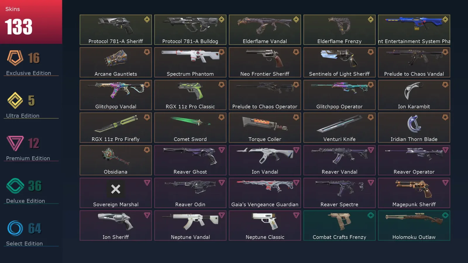 [Valorant] | EU | Level 257 | 28 Agents | 133 Skins — Valorant account