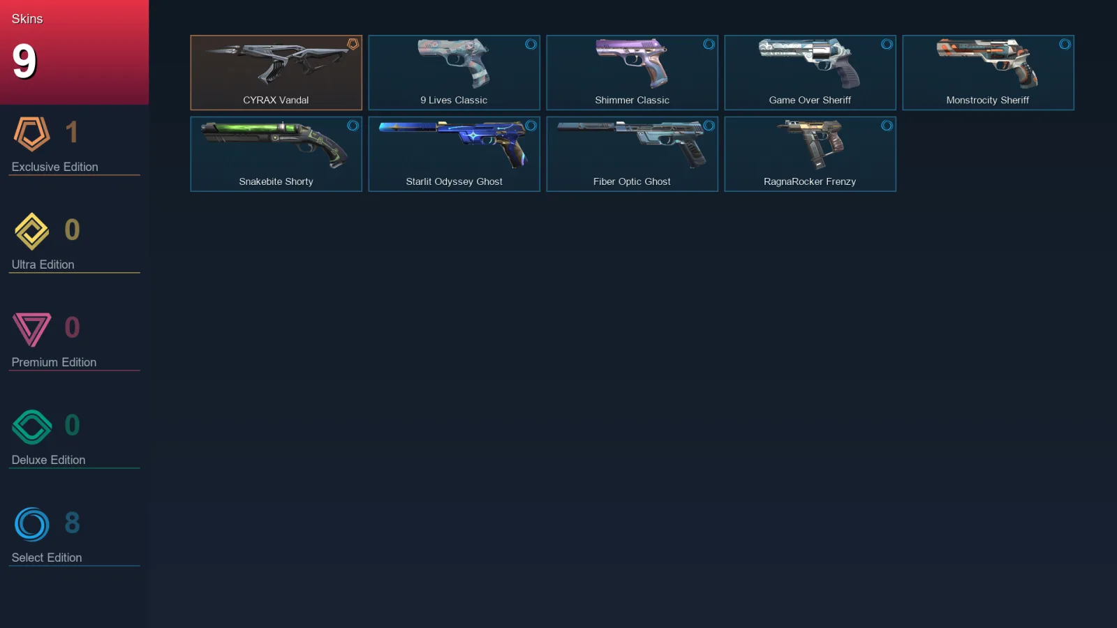 EU | Lv162 | Unranked | 9 Skin | 26 Agent | 67 Buddy