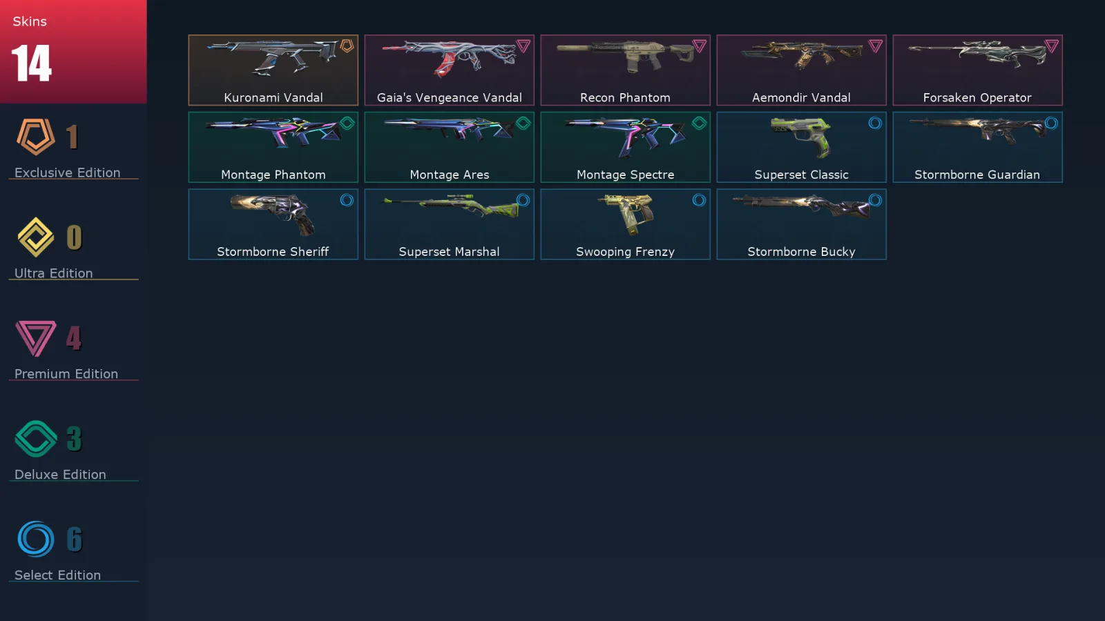 [Valorant] | EU | Level 38 | 12 Agents | 14 Skins