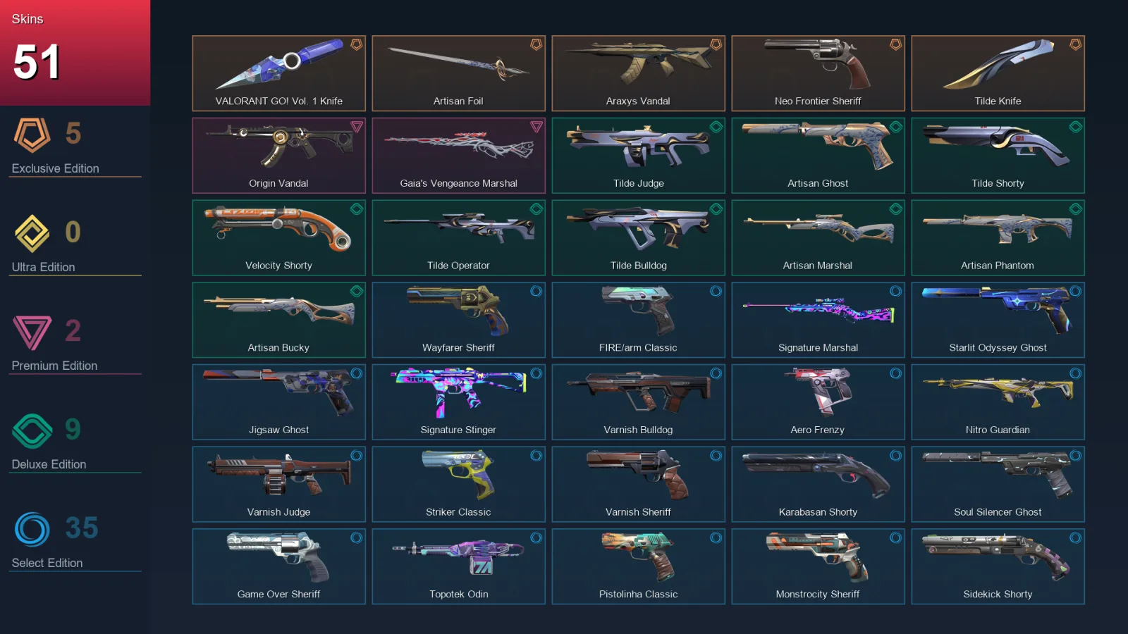 AP | Lv275 | Unranked | 51 Skin | 24 Agent | 94 Buddy — Valorant account