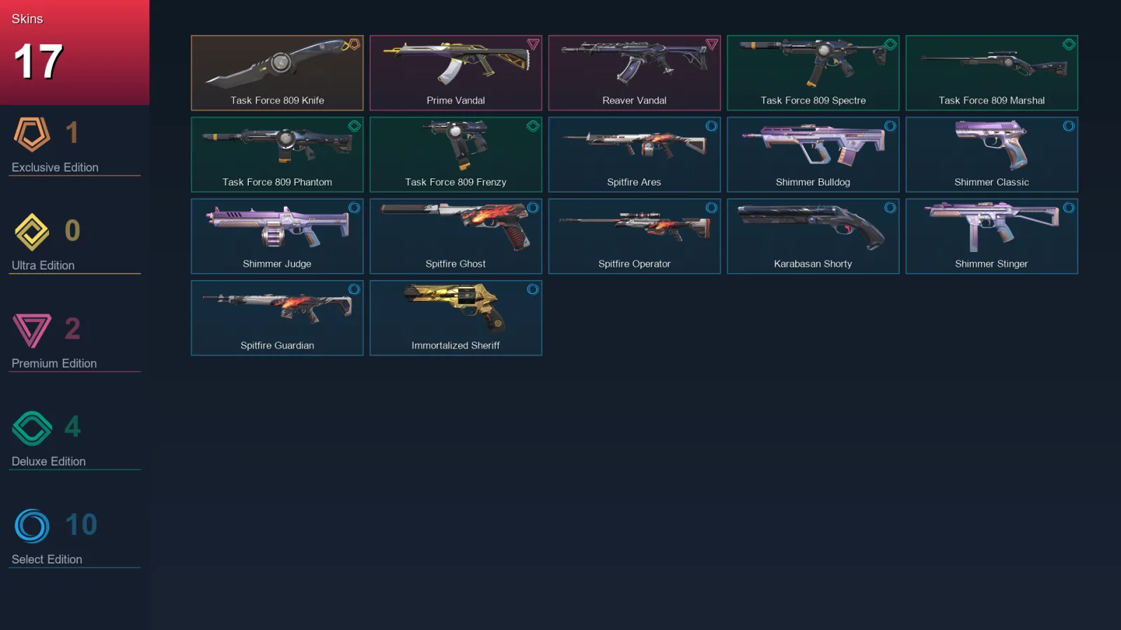 AP | Lv75 | Unranked | 17 Skin | 18 Agent | 32 Buddy
