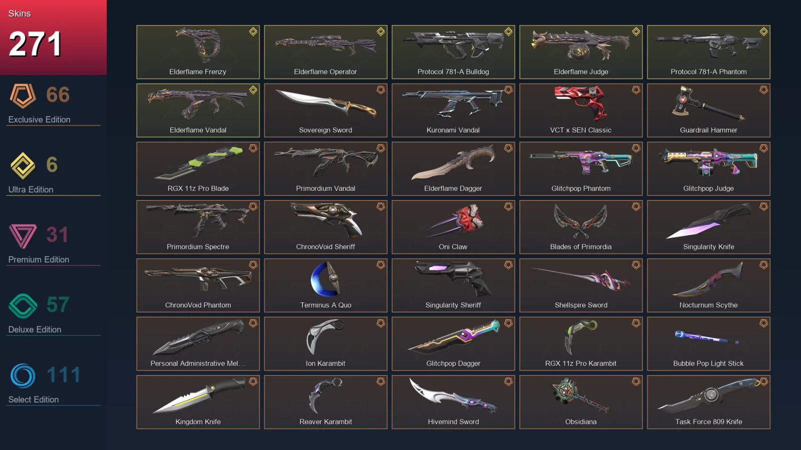 NA | Lv233 | Unranked | 271 Skin | 25 Agent | 184 Buddy