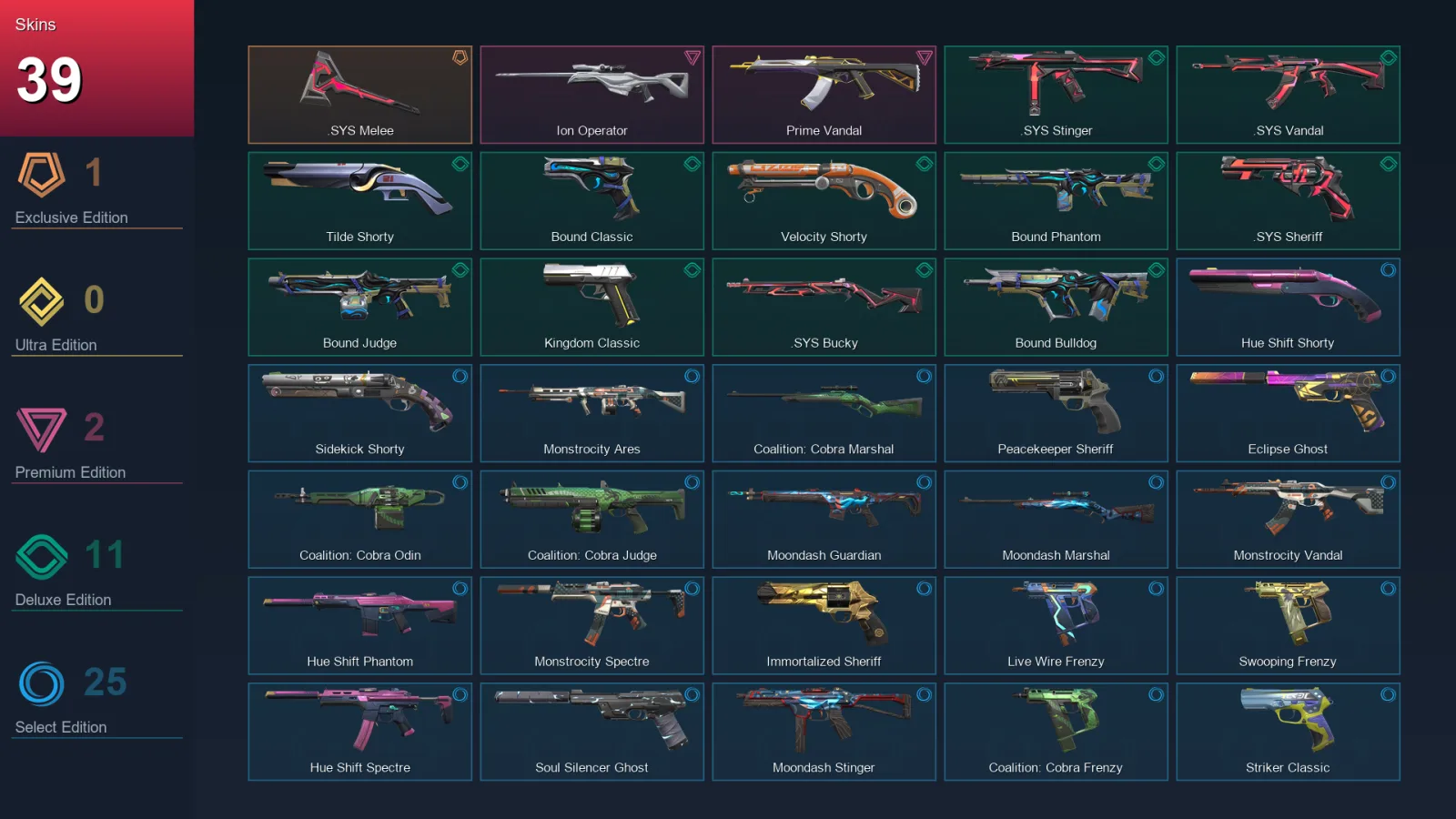 AP | Lv192 | Unranked | 39 Skin | 26 Agent | 82 Buddy