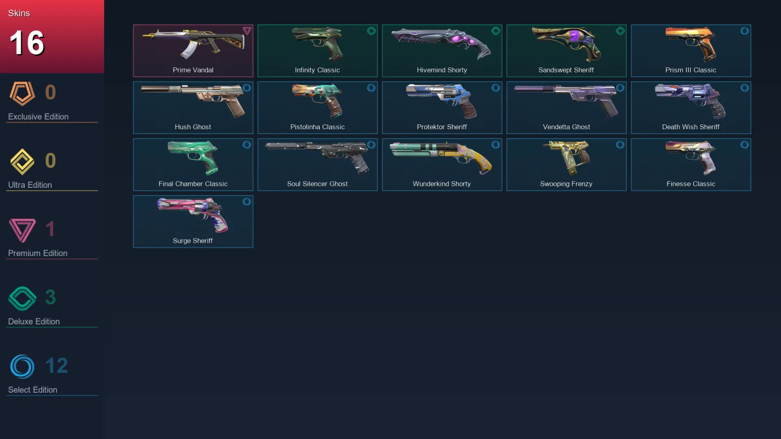 NA | Lv194 | Unranked | 16 Skin | 19 Agent | 72 Buddy